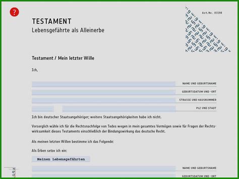 Testament erstellen – Vorlage zum Abschreiben